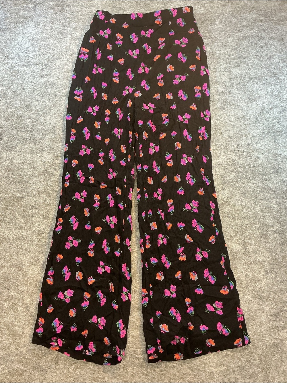 WAYF Floral High Rise Neon Floral Dainty Pants Size Medium